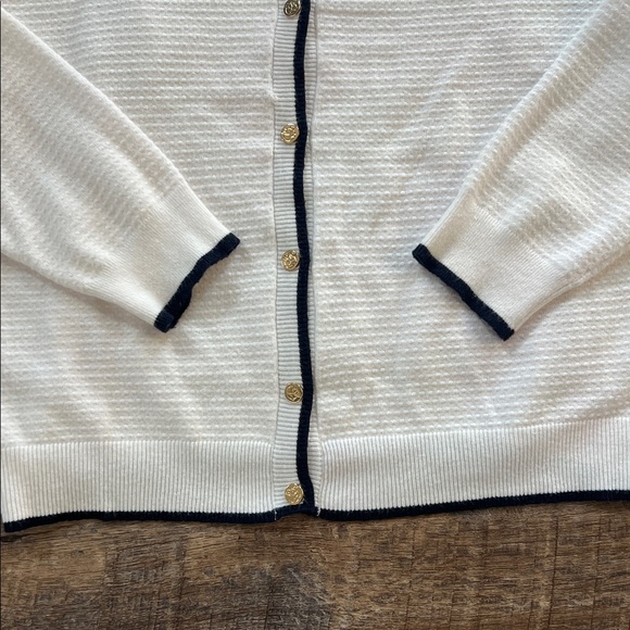 Draper James Ivory Cardigan with Black Accents - Picture 4 of 7